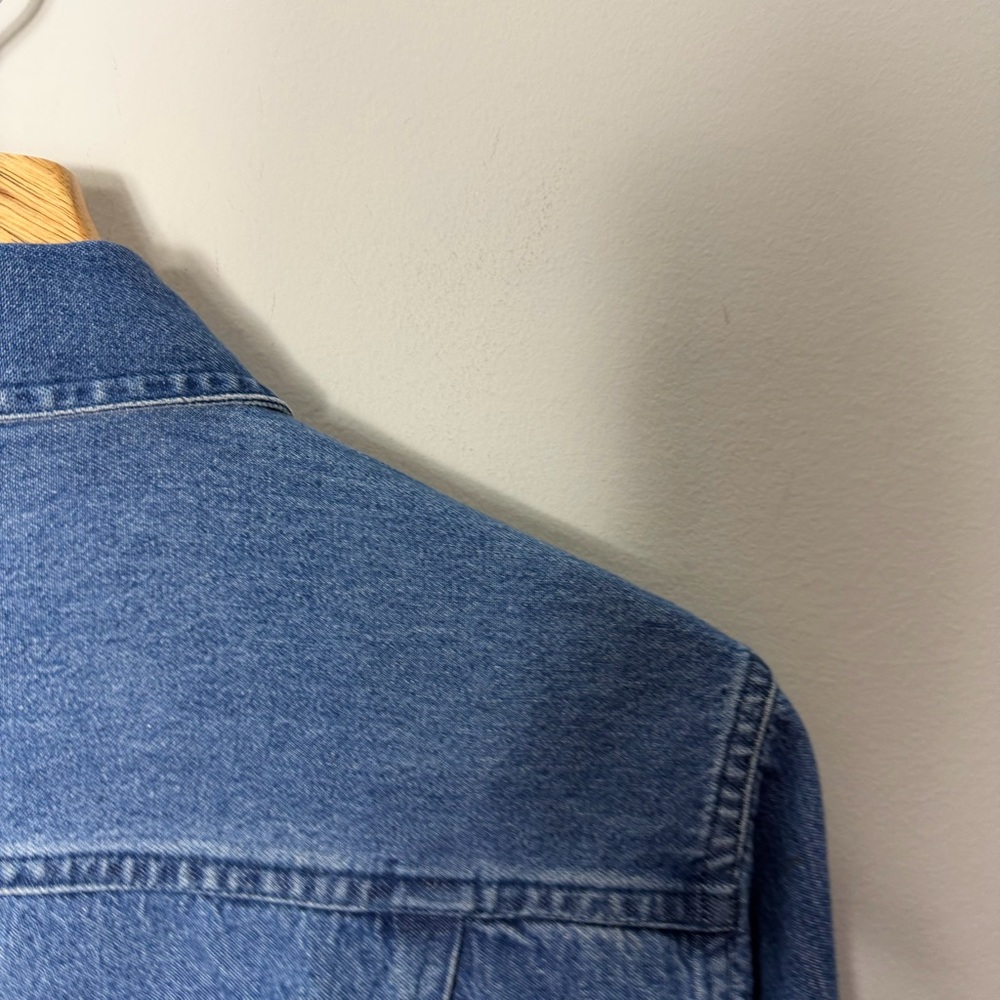Vintage Jean Jacket Boxy Denim Coat Button Up Shacket XL *c - Picture 6 of 9